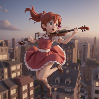 Image For Post Anime, city, violin, jumping, confusion, chef, HD, 4K, AI Generated Art