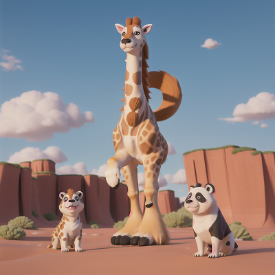 Image For Post Anime, dog, sasquatch, giraffe, desert, panda, HD, 4K, AI Generated Art
