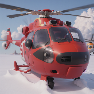Image For Post Anime, key, helicopter, firefighter, hovercraft, snow, HD, 4K, AI Generated Art