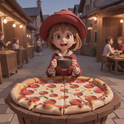 Image For Post Anime, market, pizza, surprise, coffee shop, witch's cauldron, HD, 4K, AI Generated Art