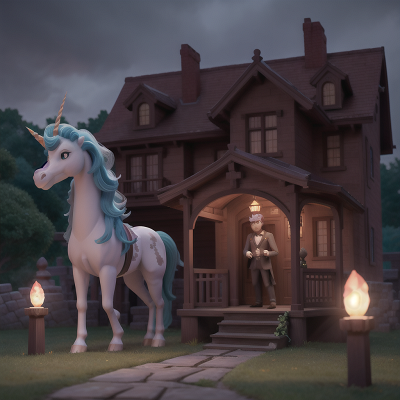 Image For Post Anime, haunted mansion, crystal, king, train, unicorn, HD, 4K, AI Generated Art
