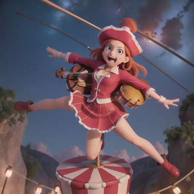 Image For Post Anime, circus, violin, pirate, meteor shower, jumping, HD, 4K, AI Generated Art