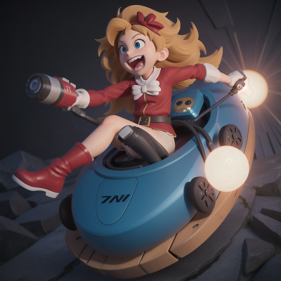 Image For Post Anime, sled, laser gun, laughter, time machine, flying, HD, 4K, AI Generated Art