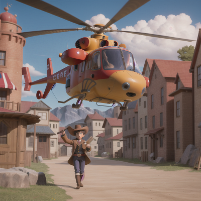 Image For Post Anime, wild west town, detective, spell book, circus, helicopter, HD, 4K, AI Generated Art