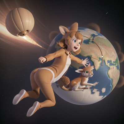 Image For Post Anime, kangaroo, jumping, space, time machine, map, HD, 4K, AI Generated Art