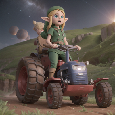 Image For Post Anime, elf, tractor, drought, space, sasquatch, HD, 4K, AI Generated Art