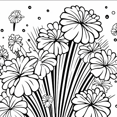 Image For Post Floral Frenzy Flowering Outburst - Printable Coloring Page