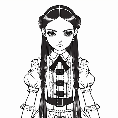Image For Post Wednesday Addams in Victorian Attire - Wallpaper