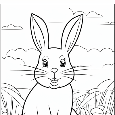 Image For Post Bunny and its Favorite Treats - Printable Coloring Page