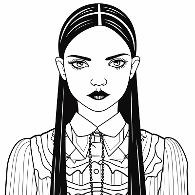Image For Post Edgy Wednesday Addams Full Body View - Wallpaper