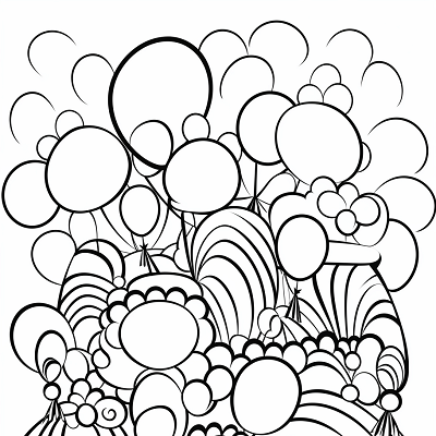 Image For Post Rainbow Party Hat Parade - Printable Coloring Page