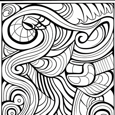 Image For Post Twisting Forms in Abstract - Printable Coloring Page