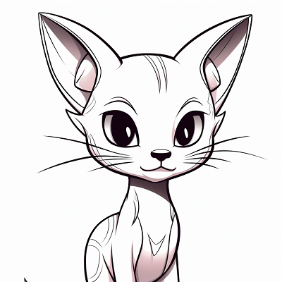 Image For Post | A well-honed drawing of Mew with precise outlines and detailed shading. printable coloring page, black and white, free download - [Cool Drawings of Pokemon Coloring Pages ](https://hero.page/coloring/cool-drawings-of-pokemon-coloring-pages-kids-and-adults-fun)