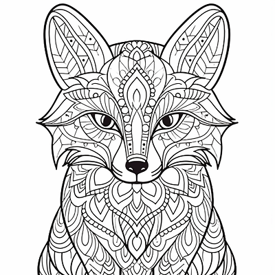 Image For Post Fox with Mandala Patterns - Printable Coloring Page