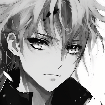 Image For Post | An anime male image crafted with an ink-styled textures, accentuating smooth lines and sharp details. anime profile picture black and white male - [Anime Profile Picture Black and White](https://hero.page/pfp/anime-profile-picture-black-and-white)