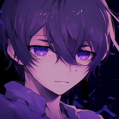 Image For Post | Young anime boy with unique indigo eyes, complex linework and stunning gaze. eye-catching purple anime boys - [Expert Purple Anime PFP](https://hero.page/pfp/expert-purple-anime-pfp)