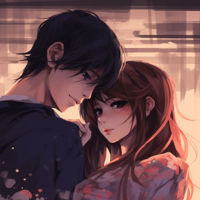 Image For Post | Romantic anime pair painted in pastel hues, showcasing delicate shading and tender expressions artistic anime couple pfp - [Anime Couple pfp](https://hero.page/pfp/anime-couple-pfp)