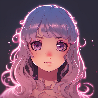 Image For Post | A young maiden encapsulated by a beautiful lunar glow, expressive eyes and pastel color palette. absolutely cute glowing anime pfp collection - [Glowing Anime PFP Central](https://hero.page/pfp/glowing-anime-pfp-central)