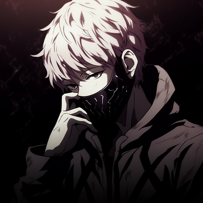 Image For Post | Image of Kaneki in his ghoul form, with red accents standing out against the black and white. aesthetic anime characters pfp - [anime characters pfp Top Rankings](https://hero.page/pfp/anime-characters-pfp-top-rankings)