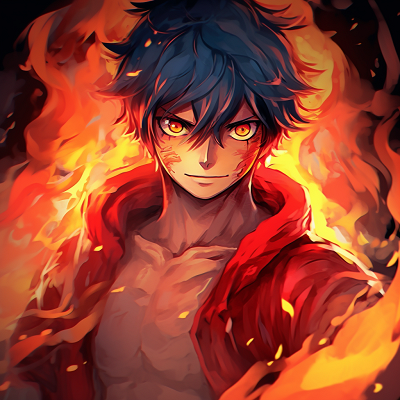 Image For Post | Anime character channeling fire, use of unique textures and saturated colors. top fire anime pfp - [Fire Anime PFP Space](https://hero.page/pfp/fire-anime-pfp-space)
