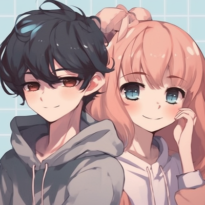 Image For Post | A boy and a girl anime character, clear lines and soft pastel colors. friends anime matching pfp: boy and girl - [matching pfp for 2 friends anime](https://hero.page/pfp/matching-pfp-for-2-friends-anime)