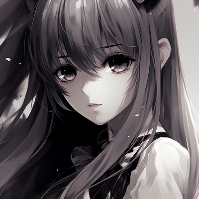 Image For Post | Anime girl picture using stark black-and-white contrast, giving a mysterious and intense aura. anime pfp girl in black and whiteHD, free download - [Anime PFP Girl](https://hero.page/pfp/anime-pfp-girl)
