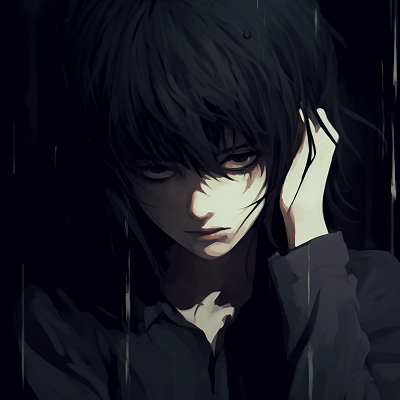 Image For Post Melancholic Anime Girl in Shadows - mysterious sad anime pfp