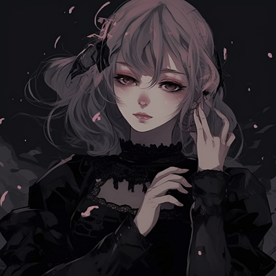 Image For Post | Anime girl in a gothic aesthetic outfit, with a mix of intense dark and soft pastel colors. dark aesthetic anime pfp girl illustrations - [Dark Aesthetic Anime PFP Collection](https://hero.page/pfp/dark-aesthetic-anime-pfp-collection)