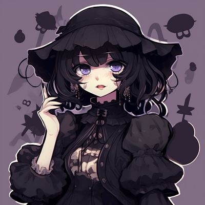 Image For Post | Anime character in a gothic lolita outfit, dark color palette with intricate lace details. unique emo anime pfp - [emo anime pfp Collection](https://hero.page/pfp/emo-anime-pfp-collection)