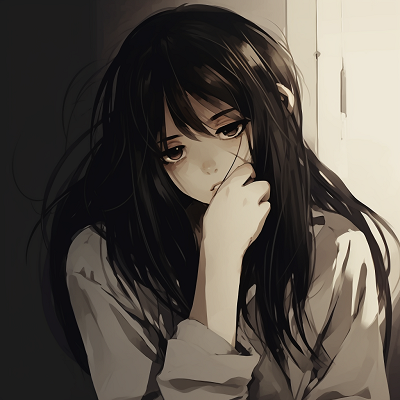 Image For Post | Lost-looking anime girl, blurred background and distressed expression. depressed anime girl pfp gallery - [Depressed Anime PFP Collection](https://hero.page/pfp/depressed-anime-pfp-collection)