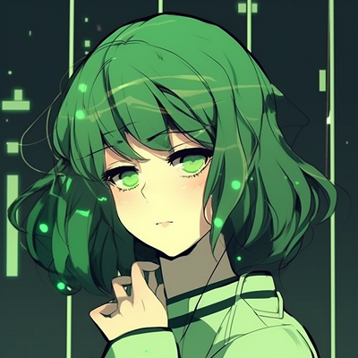 Image For Post | Anime profile with subtle nature themes, featuring soft shading and green palette. green anime pfp aesthetic icons - [Green Anime PFP Universe](https://hero.page/pfp/green-anime-pfp-universe)