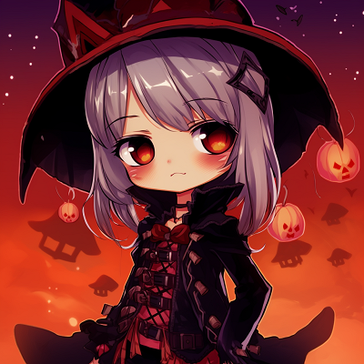 Image For Post | An adorable anime vampire with a playful smirk, balanced use of shades and bright Halloween hues. adorable anime halloween pfp - [Anime Halloween PFP Collections](https://hero.page/pfp/anime-halloween-pfp-collections)