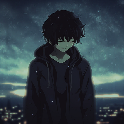 Image For Post | A male character captured in a lament under the soft moonlight, features subtle shading and pale colours. sad anime pfp male - [Anime Sad Pfp Central](https://hero.page/pfp/anime-sad-pfp-central)