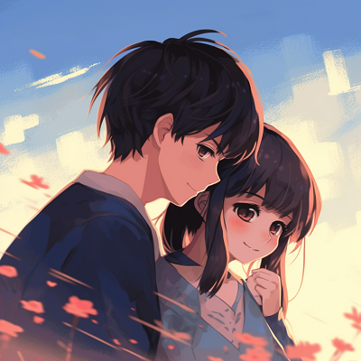 Image For Post | A scene from the animated film Kimi no Na wa featuring Taki and Mitsuha. Soft colors, detailed background, and traditional art style. couple anime for matching pfp aesthetics pfp for discord. - [Couple Anime Matching PFP Inspiration](https://hero.page/pfp/couple-anime-matching-pfp-inspiration)