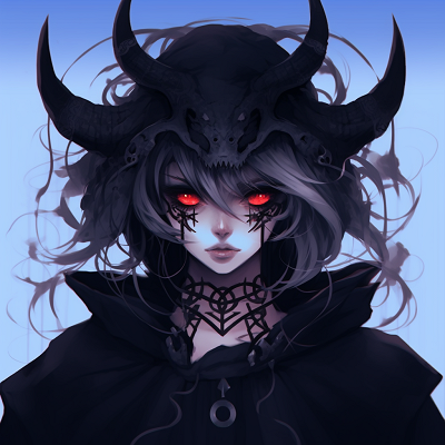 Image For Post | Profile shot of an anime demoness, cool color palette with high contrast. girls' demonic anime pfp pfp for discord. - [demonic anime pfp](https://hero.page/pfp/demonic-anime-pfp)