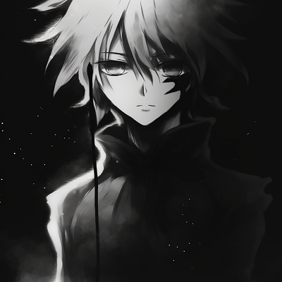 Image For Post | Kaneki from Tokyo Ghoul, monochrome and detailed with an emphasis on his one eye. trending black and white anime aesthetic pfp pfp for discord. - [Top Black And White PFP Anime](https://hero.page/pfp/top-black-and-white-pfp-anime)