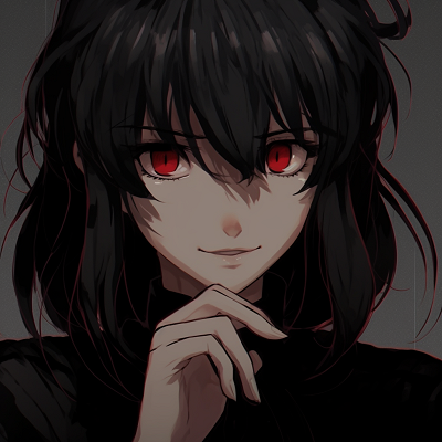 Image For Post | An anime girl standing in shadows, only her piercing eyes are vivid. Strong contrasts and dark hues are evident. black pfp anime female characters pfp for discord. - [Black PFP Anime Collections](https://hero.page/pfp/black-pfp-anime-collections)