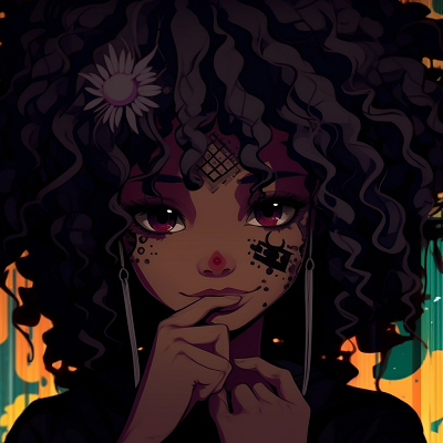 Image For Post Anime Afro Girl in Sunset - animated black girl pfp