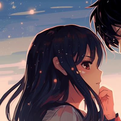 Image For Post | Two characters under a star-filled sky, illuminating highlights and deep shadows. cool couple matching pfp pfp for discord. - [couple matching pfp, aesthetic matching pfp ideas](https://hero.page/pfp/couple-matching-pfp-aesthetic-matching-pfp-ideas)