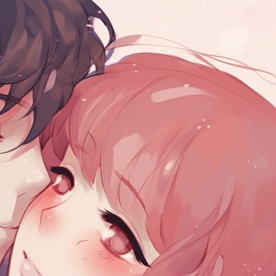 Image For Post | Two characters in a tender embrace, with soft colors and subtle lines. romantic cute couple matching pfp pfp for discord. - [cute couple matching pfp, aesthetic matching pfp ideas](https://hero.page/pfp/cute-couple-matching-pfp-aesthetic-matching-pfp-ideas)