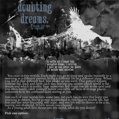 Image For Post Doubting Dreams CYOA by Surinical