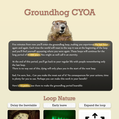 Image For Post Groundhog CYOA from /tg/