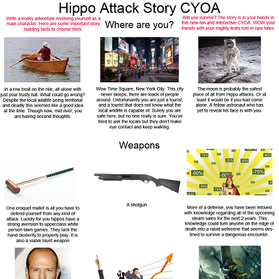 Image For Post Hippo Attack Story CYOA (by profCYOAmaker)