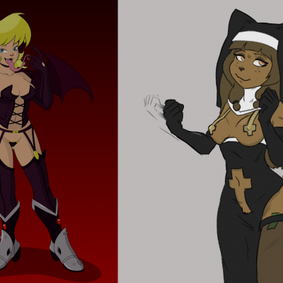Image For Post | /r/ Demoness Callie bucking her hips and riding anon cowgirl style while a standing nun Miranda grabs callies horns to bury her face into her crotch as she's eaten out. If that's too much then anything demon callie x nun miranda x anon or even just the two girls...