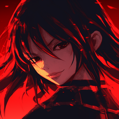 Image For Post | Erza Scarlet surrounded by a glossy red aura, accentuating her strong expression and determined look. vibrant red pfp - [Red Anime PFP Compilation](https://hero.page/pfp/red-anime-pfp-compilation)