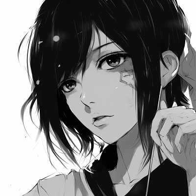 Image For Post | Orihime Inoue from Bleach, her look of distress and complex emotions excellently captured in monochrome. diverse black and white anime pfp - [Black and white anime pfp](https://hero.page/pfp/black-and-white-anime-pfp)