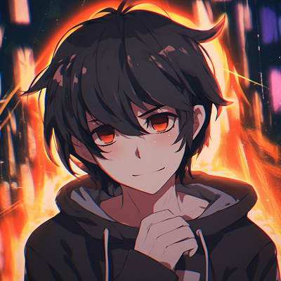 Image For Post Boy with Neon Highlights - pfp anime with aesthetic feel