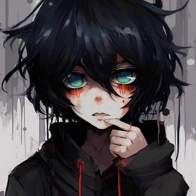Image For Post | Emo anime character with intense, deeply colored eyes. assortment of emo pfp anime - [Emo Pfp Anime Gallery](https://hero.page/pfp/emo-pfp-anime-gallery)
