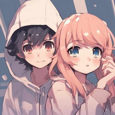 Image For Post | Two best friends depicted in anime style, sharp lines and heavy-shading. friends anime matching pfp: boy and girl - [matching pfp for 2 friends anime](https://hero.page/pfp/matching-pfp-for-2-friends-anime)