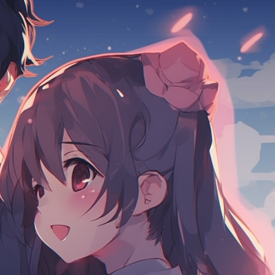 Image For Post | Two characters, floral theme and vibrant colors, looking at each other amidst a field of flowers. anime aesthetic matching pfp couple pfp for discord. - [anime matching pfp couple, aesthetic matching pfp ideas](https://hero.page/pfp/anime-matching-pfp-couple-aesthetic-matching-pfp-ideas)